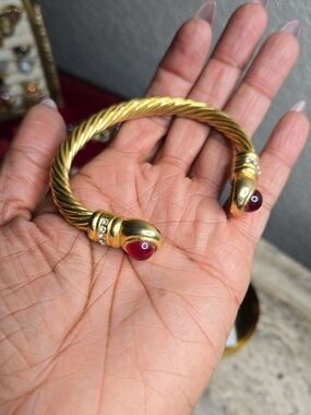 Vintage Gold-Tone Twisted Cuff Bracelet